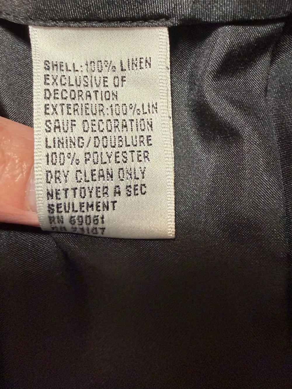 Talbots Women Black Embroidered Fruit Irish linen 16 W Plus - Picture 4 of 7